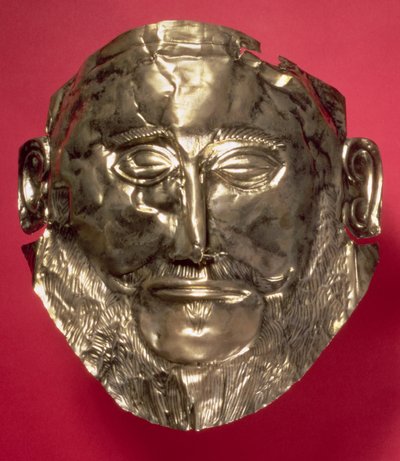 Replica of the Mask of Agamemnon, Mycenaean, c.16th century BC by Mycenaean